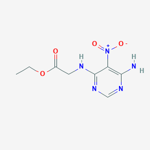 molecular formula C8H11N5O4 B2735339 Ethyl 2-((6-amino-5-nitropyrimidin-4-yl)amino)acetate CAS No. 22386-74-9
