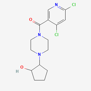 molecular formula C15H19Cl2N3O2 B2735343 (4,6-Dichloropyridin-3-yl)-[4-(2-hydroxycyclopentyl)piperazin-1-yl]methanone CAS No. 2249111-99-5