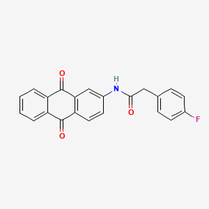 molecular formula C22H14FNO3 B2735361 N-(9,10-二氧代-9,10-二氢蒽-2-基)-2-(4-氟苯基)乙酰胺 CAS No. 923000-22-0
