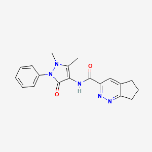 molecular formula C19H19N5O2 B2735381 N-(1,5-dimethyl-3-oxo-2-phenyl-2,3-dihydro-1H-pyrazol-4-yl)-5H,6H,7H-cyclopenta[c]pyridazine-3-carboxamide CAS No. 2415503-67-0