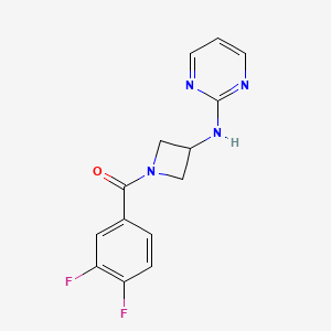 molecular formula C14H12F2N4O B2735403 N-[1-(3,4-difluorobenzoyl)azetidin-3-yl]pyrimidin-2-amine CAS No. 2176270-33-8