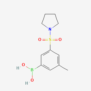 molecular formula C11H16BNO4S B2735414 [3-Methyl-5-(pyrrolidine-1-sulfonyl)phenyl]boronic acid CAS No. 2377611-76-0