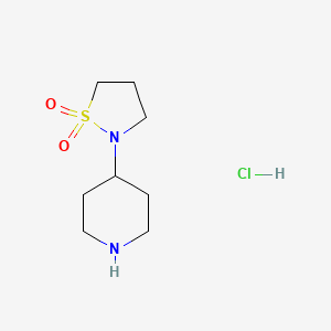 molecular formula C8H17ClN2O2S B2735417 2-(Piperidin-4-yl)isothiazolidine 1,1-dioxide hydrochloride CAS No. 1286274-60-9