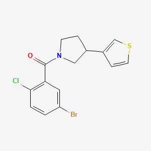 molecular formula C15H13BrClNOS B2735496 (5-Bromo-2-chlorophenyl)(3-(thiophen-3-yl)pyrrolidin-1-yl)methanone CAS No. 2177366-43-5