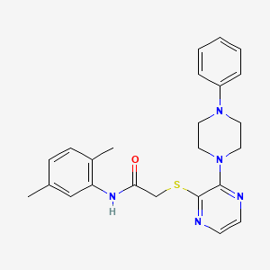 molecular formula C24H27N5OS B2735516 N-(2,5-dimethylphenyl)-2-((3-(4-phenylpiperazin-1-yl)pyrazin-2-yl)thio)acetamide CAS No. 1251613-94-1