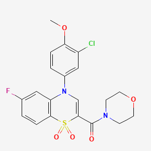 molecular formula C20H18ClFN2O5S B2735524 (4-(3-chloro-4-methoxyphenyl)-6-fluoro-1,1-dioxido-4H-benzo[b][1,4]thiazin-2-yl)(morpholino)methanone CAS No. 1251593-86-8