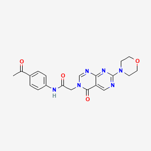 molecular formula C20H20N6O4 B2735526 N-(4-acetylphenyl)-2-[7-(morpholin-4-yl)-4-oxo-3H,4H-pyrimido[4,5-d][1,3]diazin-3-yl]acetamide CAS No. 1189422-01-2