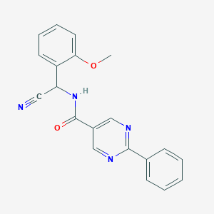 molecular formula C20H16N4O2 B2735561 N-[Cyano-(2-methoxyphenyl)methyl]-2-phenylpyrimidine-5-carboxamide CAS No. 1385305-12-3