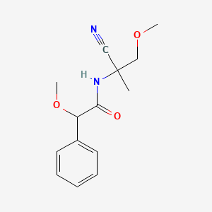 molecular formula C14H18N2O3 B2735586 N-(1-cyano-2-methoxy-1-methylethyl)-2-methoxy-2-phenylacetamide CAS No. 1797793-41-9