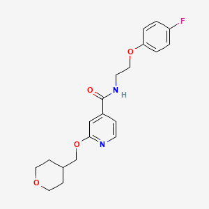 molecular formula C20H23FN2O4 B2735590 N-[2-(4-fluorophenoxy)ethyl]-2-[(oxan-4-yl)methoxy]pyridine-4-carboxamide CAS No. 2034270-90-9