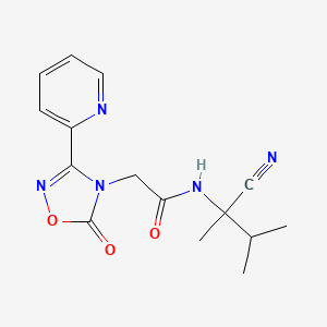 molecular formula C15H17N5O3 B2735603 N-(1-cyano-1,2-dimethylpropyl)-2-[5-oxo-3-(pyridin-2-yl)-4,5-dihydro-1,2,4-oxadiazol-4-yl]acetamide CAS No. 1252172-34-1