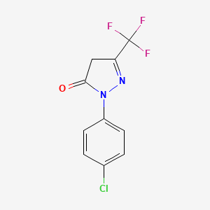 molecular formula C10H6ClF3N2O B2735615 1-(4-Chlorophenyl)-3-(trifluoromethyl)-1H-pyrazol-5(4H)-one CAS No. 63695-48-7