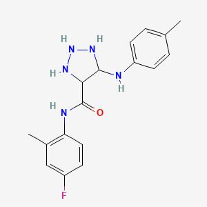 molecular formula C17H16FN5O B2735618 N-(4-fluoro-2-methylphenyl)-5-(4-methylanilino)triazolidine-4-carboxamide CAS No. 1207012-29-0