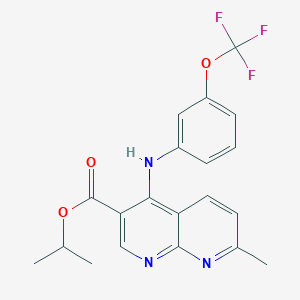 molecular formula C20H18F3N3O3 B2735619 Propan-2-yl 7-methyl-4-{[3-(trifluoromethoxy)phenyl]amino}-1,8-naphthyridine-3-carboxylate CAS No. 1251569-13-7
