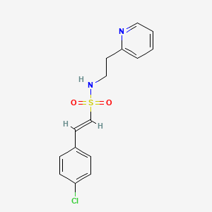 molecular formula C15H15ClN2O2S B2735633 (E)-2-(4-chlorophenyl)-N-(2-pyridin-2-ylethyl)ethenesulfonamide CAS No. 1281687-35-1
