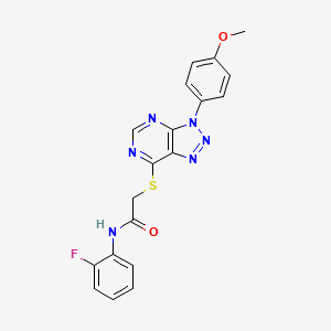 molecular formula C19H15FN6O2S B2735634 N-(2-fluorophenyl)-2-{[3-(4-methoxyphenyl)-3H-[1,2,3]triazolo[4,5-d]pyrimidin-7-yl]sulfanyl}acetamide CAS No. 863500-30-5