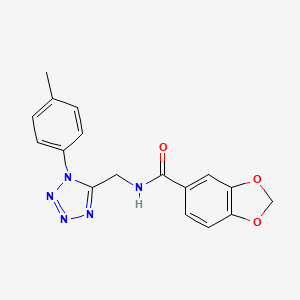 molecular formula C17H15N5O3 B2735635 N-((1-(p-tolyl)-1H-tetrazol-5-yl)methyl)benzo[d][1,3]dioxole-5-carboxamide CAS No. 921054-20-8