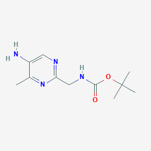 molecular formula C11H18N4O2 B2735636 tert-butylN-[(5-amino-4-methylpyrimidin-2-yl)methyl]carbamate CAS No. 2460749-88-4