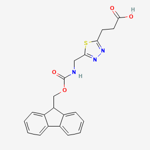 molecular formula C21H19N3O4S B2735642 3-[5-[(9H-Fluoren-9-ylmethoxycarbonylamino)methyl]-1,3,4-thiadiazol-2-yl]propanoic acid CAS No. 2416230-40-3