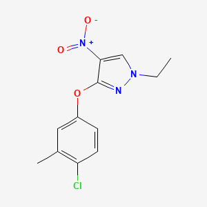 molecular formula C12H12ClN3O3 B2735644 3-(4-chloro-3-methylphenoxy)-1-ethyl-4-nitro-1H-pyrazole CAS No. 1429417-79-7