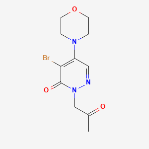 molecular formula C11H14BrN3O3 B2735646 4-bromo-5-morpholino-2-(2-oxopropyl)-3(2H)-pyridazinone CAS No. 477845-69-5