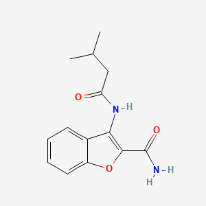 molecular formula C14H16N2O3 B2735652 3-(3-methylbutanamido)-1-benzofuran-2-carboxamide CAS No. 886949-23-1