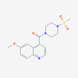 molecular formula C16H19N3O4S B2735664 4-(4-Methanesulfonylpiperazine-1-carbonyl)-6-methoxyquinoline CAS No. 2415453-59-5