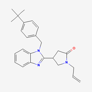 molecular formula C25H29N3O B2735686 1-allyl-4-(1-(4-(tert-butyl)benzyl)-1H-benzo[d]imidazol-2-yl)pyrrolidin-2-one CAS No. 876888-08-3