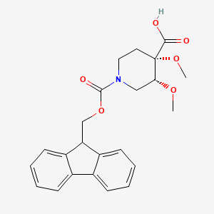 molecular formula C23H25NO6 B2735689 rac-(3R,4S)-1-{[(9H-fluoren-9-yl)methoxy]carbonyl}-3,4-dimethoxypiperidine-4-carboxylicacid CAS No. 2418595-48-7