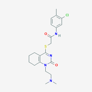 molecular formula C21H27ClN4O2S B2735695 N-(3-chloro-4-methylphenyl)-2-((1-(2-(dimethylamino)ethyl)-2-oxo-1,2,5,6,7,8-hexahydroquinazolin-4-yl)thio)acetamide CAS No. 899950-03-9