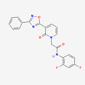 molecular formula C21H14F2N4O3 B2735699 N-(2,4-difluorophenyl)-2-[2-oxo-3-(3-phenyl-1,2,4-oxadiazol-5-yl)pyridin-1(2H)-yl]acetamide CAS No. 1105200-82-5