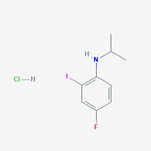 molecular formula C9H12ClFIN B2735706 4-Fluoro-2-iodo-N-propan-2-ylaniline;hydrochloride CAS No. 2378502-14-6