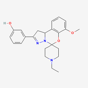 molecular formula C23H27N3O3 B2735711 3-(1'-Ethyl-7-methoxy-1,10b-dihydrospiro[benzo[e]pyrazolo[1,5-c][1,3]oxazine-5,4'-piperidin]-2-yl)phenol CAS No. 899972-66-8