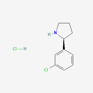 molecular formula C10H13Cl2N B2735719 (s)-2-(3-Chlorophenyl)pyrrolidine hydrochloride CAS No. 1360440-58-9