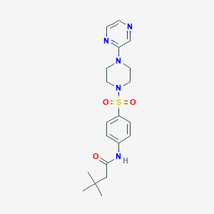molecular formula C20H27N5O3S B2735722 3,3-dimethyl-N-(4-((4-(pyrazin-2-yl)piperazin-1-yl)sulfonyl)phenyl)butanamide CAS No. 1049529-03-4