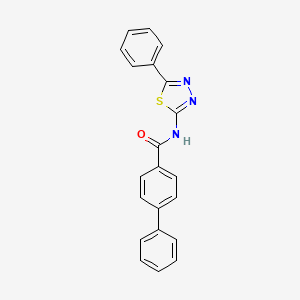 molecular formula C21H15N3OS B2735745 N-(5-phenyl-1,3,4-thiadiazol-2-yl)-[1,1'-biphenyl]-4-carboxamide CAS No. 353467-92-2