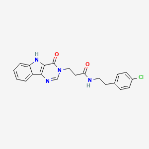 molecular formula C21H19ClN4O2 B2735746 N-(4-chlorophenethyl)-3-(4-oxo-4,5-dihydro-3H-pyrimido[5,4-b]indol-3-yl)propanamide CAS No. 1185117-76-3