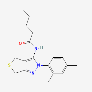 molecular formula C18H23N3OS B2735747 N-[2-(2,4-dimethylphenyl)-2H,4H,6H-thieno[3,4-c]pyrazol-3-yl]pentanamide CAS No. 396723-49-2