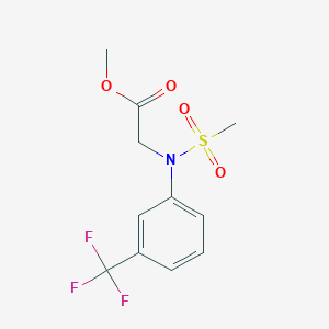 molecular formula C11H12F3NO4S B2735781 Methyl N-(methylsulfonyl)-N-[3-(trifluoromethyl)phenyl]glycinate CAS No. 363576-16-3