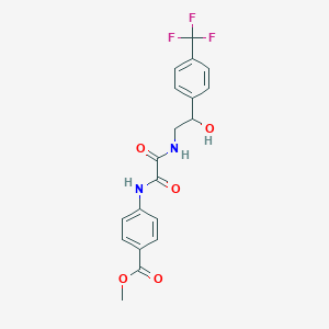 molecular formula C19H17F3N2O5 B2735784 Methyl 4-(2-((2-hydroxy-2-(4-(trifluoromethyl)phenyl)ethyl)amino)-2-oxoacetamido)benzoate CAS No. 1351616-39-1