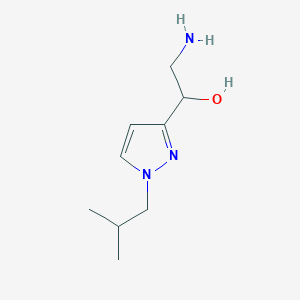 molecular formula C9H17N3O B2735789 2-Amino-1-[1-(2-methylpropyl)pyrazol-3-yl]ethanol CAS No. 2229586-04-1