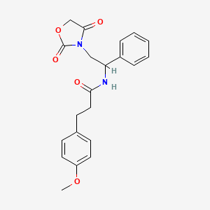 molecular formula C21H22N2O5 B2735798 N-[2-(2,4-dioxo-1,3-oxazolidin-3-yl)-1-phenylethyl]-3-(4-methoxyphenyl)propanamide CAS No. 1904289-88-8