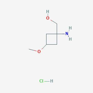 molecular formula C6H14ClNO2 B2735811 (1-Amino-3-methoxycyclobutyl)methanol;hydrochloride CAS No. 2416243-34-8