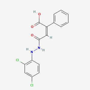 molecular formula C16H12Cl2N2O3 B2735816 (Z)-4-[2-(2,4-dichlorophenyl)hydrazinyl]-4-oxo-2-phenylbut-2-enoic acid CAS No. 339016-58-9