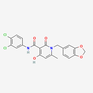 molecular formula C21H16Cl2N2O5 B2735831 1-(benzo[d][1,3]dioxol-5-ylmethyl)-N-(3,4-dichlorophenyl)-4-hydroxy-6-methyl-2-oxo-1,2-dihydropyridine-3-carboxamide CAS No. 883484-93-3