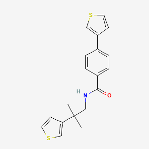 molecular formula C19H19NOS2 B2735835 N-(2-methyl-2-(thiophen-3-yl)propyl)-4-(thiophen-3-yl)benzamide CAS No. 1796962-26-9