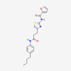 molecular formula C21H23N3O3S B2735845 N-(4-(3-((4-butylphenyl)amino)-3-oxopropyl)thiazol-2-yl)furan-2-carboxamide CAS No. 1021256-34-7