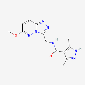 molecular formula C13H15N7O2 B2735846 N-((6-methoxy-[1,2,4]triazolo[4,3-b]pyridazin-3-yl)methyl)-3,5-dimethyl-1H-pyrazole-4-carboxamide CAS No. 2034201-63-1
