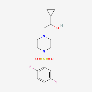 molecular formula C15H20F2N2O3S B2735849 1-Cyclopropyl-2-(4-((2,5-difluorophenyl)sulfonyl)piperazin-1-yl)ethanol CAS No. 1396850-75-1