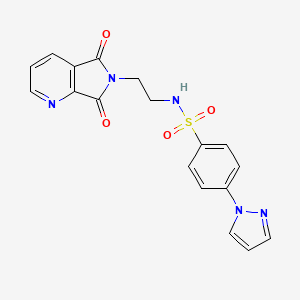 molecular formula C18H15N5O4S B2735858 N-(2-(5,7-dioxo-5H-pyrrolo[3,4-b]pyridin-6(7H)-yl)ethyl)-4-(1H-pyrazol-1-yl)benzenesulfonamide CAS No. 2034425-65-3